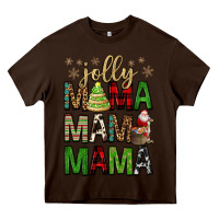 Chocolate Brown jolly mama mama mama Heavy Core Tee - FaDigitalArtStudio