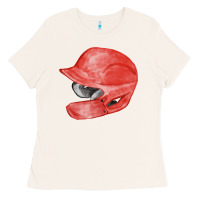 Bone red baseball batting helmet fa element Ladies Tee - FaDigitalArtStudio