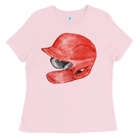 Bubblegum Pink red baseball batting helmet fa element Ladies Tee - FaDigitalArtStudio
