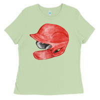 Matcha red baseball batting helmet fa element Ladies Tee - FaDigitalArtStudio