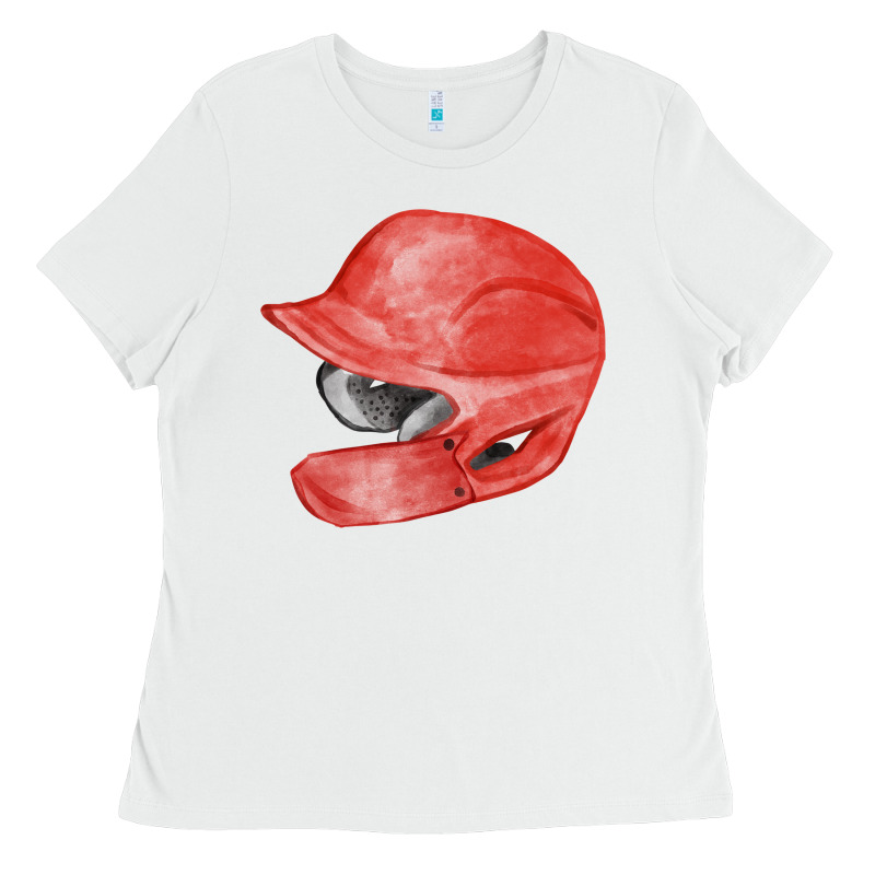 Red Baseball Batting Helmet Fa Element Ladies Tee by FaDigitalArtStudio | Teevron