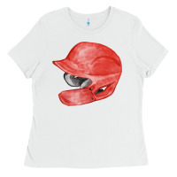 White red baseball batting helmet fa element Ladies Tee - FaDigitalArtStudio