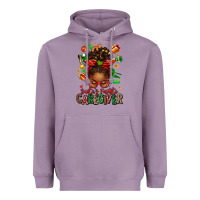 Lavender santas favorite caregiver afro messy bun Heavyweight Hoodie - texasbilliewilder