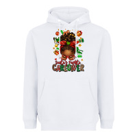 White santas favorite caregiver afro messy bun Heavyweight Hoodie - texasbilliewilder