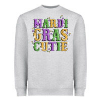 Heather Grey mardi gras cutie Heavyweight Sweatshirt - MaliasSmallBusiness