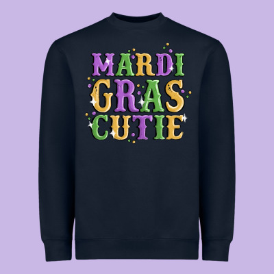 Mardi Gras Cutie Heavyweight Sweatshirt Designed By Maliassmallbusiness