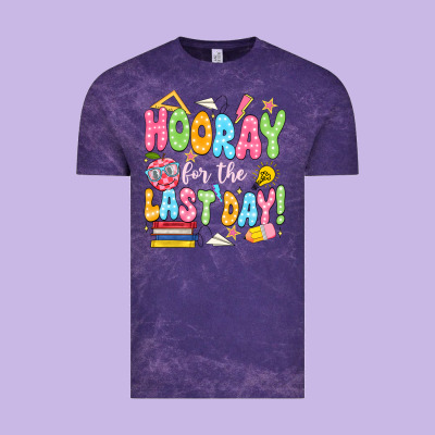 Hooray For The Last Day White Vintage Tee Designed By Jahusdesignshop
