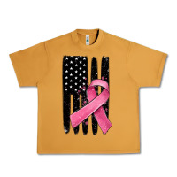 Peanut Butter breast cancer ribbon american flag Urban Heavy Tee - MaliasSmallBusiness