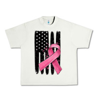 Pistachio breast cancer ribbon american flag Urban Heavy Tee - MaliasSmallBusiness