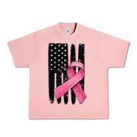 Salmon breast cancer ribbon american flag Urban Heavy Tee - MaliasSmallBusiness