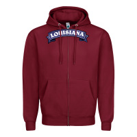 Burgundy louisiana Zipper Hoodie - BarkalooDesign