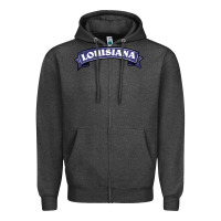 Charcoal Heather louisiana Zipper Hoodie - BarkalooDesign