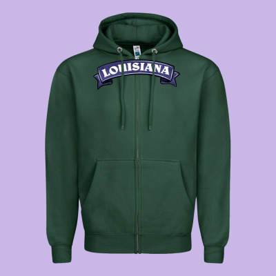 Louisiana Zipper Hoodie Designed By Barkaloodesign