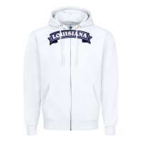 White louisiana Zipper Hoodie - BarkalooDesign