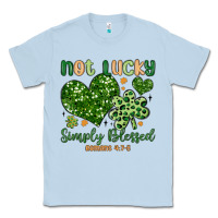 Dusty Blue not lucky simply blessed Classic Tee - MaliasSmallBusiness