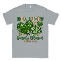 Heather Grey not lucky simply blessed Classic Tee - MaliasSmallBusiness
