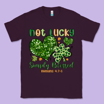 Not Lucky Simply Blessed Classic Tee Designed By Maliassmallbusiness