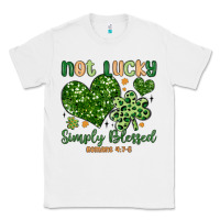 White not lucky simply blessed Classic Tee - MaliasSmallBusiness