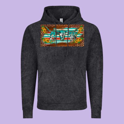 Western Howdy Cowgirl Leopard Serape   License Plate Template Vintage Hoodie Designed By Barkaloodesign