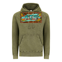 Vintage Olive western howdy cowgirl leopard serape   license plate template Vintage Hoodie - BarkalooDesign