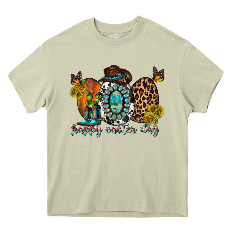 Happy Easter Egg Western Heavy Core Tee by RacoonDesign | Teevron