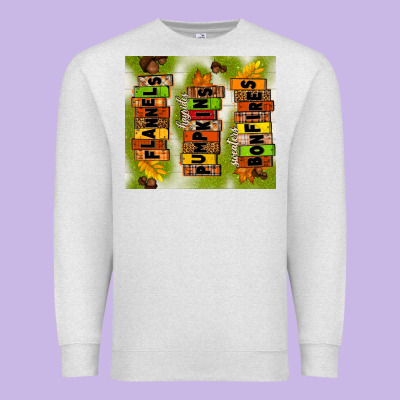 Flannels Hayrides Pumpkins Bonfires Fall Premium Sweatshirt Designed By Tumblerdesignbyshophia