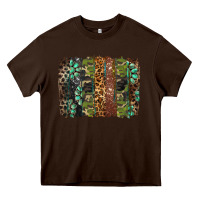 Chocolate Brown western camouflage brushstroke Heavy Core Tee - BarkalooDesign