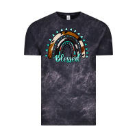 Cloud Black blessed rainbow cowhide aztec Vintage Tee - Jasminsmagicworld