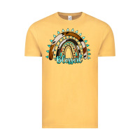 Vintage Mustard blessed rainbow cowhide aztec Vintage Tee - Jasminsmagicworld