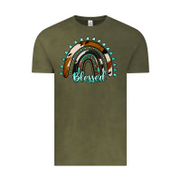 Vintage Olive blessed rainbow cowhide aztec Vintage Tee - Jasminsmagicworld