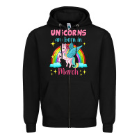 Black unicorns are born in march Zipper Hoodie - Jasminsmagicworld