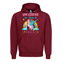 Burgundy unicorns are born in march Zipper Hoodie - Jasminsmagicworld