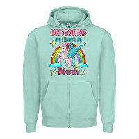Seafoam unicorns are born in march Zipper Hoodie - Jasminsmagicworld