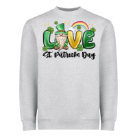 Heather Grey love st. patricks day gnome Heavyweight Sweatshirt - MaliasSmallBusiness