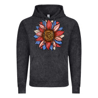Vintage Black American Flag Sunflower Vintage Hoodie - LillyAllenDesigns