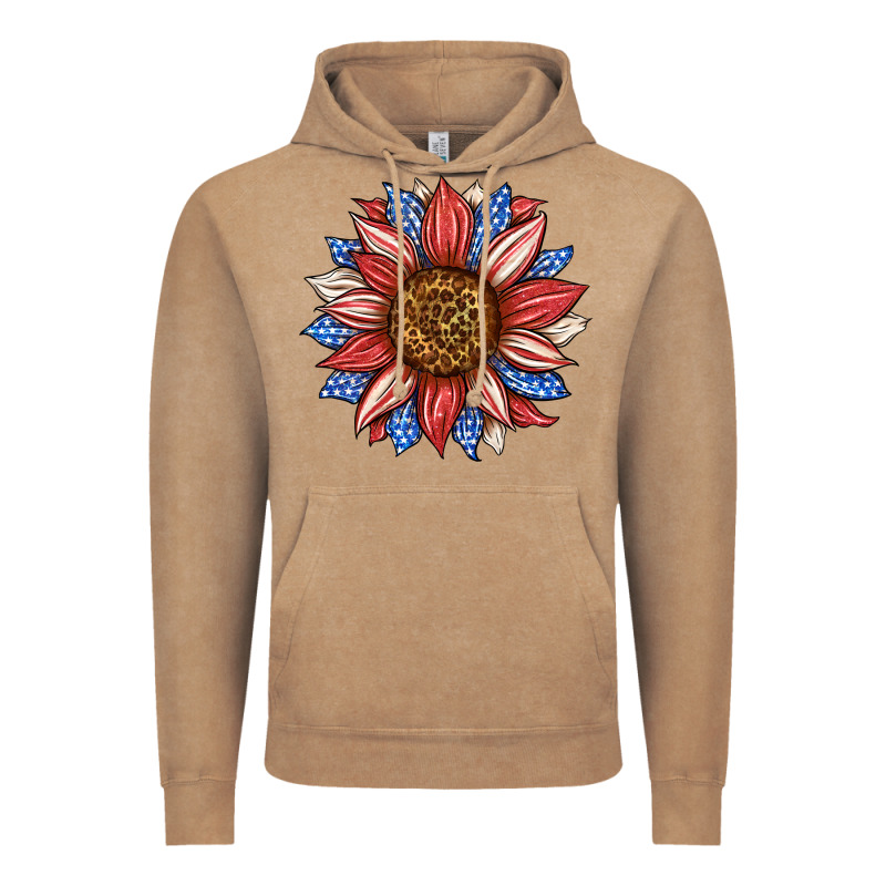 American Flag Sunflower Vintage Hoodie by LillyAllenDesigns | Teevron