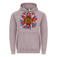 Vintage Zinc American Flag Sunflower Vintage Hoodie - LillyAllenDesigns