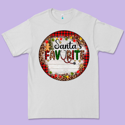 Custom Name Santas Favorite Nurse Premium Tee Designed By Adodesignshop