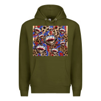 Army Green American flag lips leopard  tumbler Premium Hoodie - HowdyJamesFarm