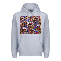 Heather Grey American flag lips leopard  tumbler Premium Hoodie - HowdyJamesFarm