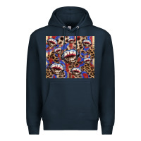 Navy American flag lips leopard  tumbler Premium Hoodie - HowdyJamesFarm
