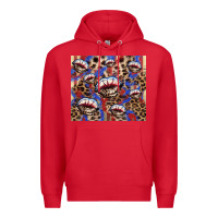 Red American flag lips leopard  tumbler Premium Hoodie - HowdyJamesFarm