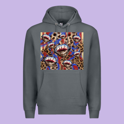 American Flag Lips Leopard  Tumbler Premium Hoodie Designed By Howdyjamesfarm