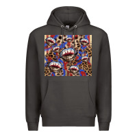 Smoke American flag lips leopard  tumbler Premium Hoodie - HowdyJamesFarm