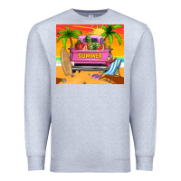 Heather Grey summer truck Premium Sweatshirt - TumblerDesignByShophia