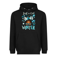 Black just a girl who loves winter afro messy bun Heavyweight Hoodie - texasbilliewilder