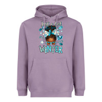 Lavender just a girl who loves winter afro messy bun Heavyweight Hoodie - texasbilliewilder