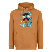 Meerkat just a girl who loves winter afro messy bun Heavyweight Hoodie - texasbilliewilder
