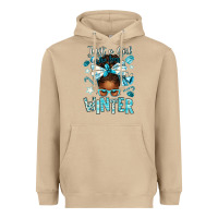 Mushroom just a girl who loves winter afro messy bun Heavyweight Hoodie - texasbilliewilder