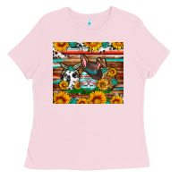 Bubblegum Pink Easter eggs sunflower gemstone tumbler Easter Day Ladies Tee - Neo Western